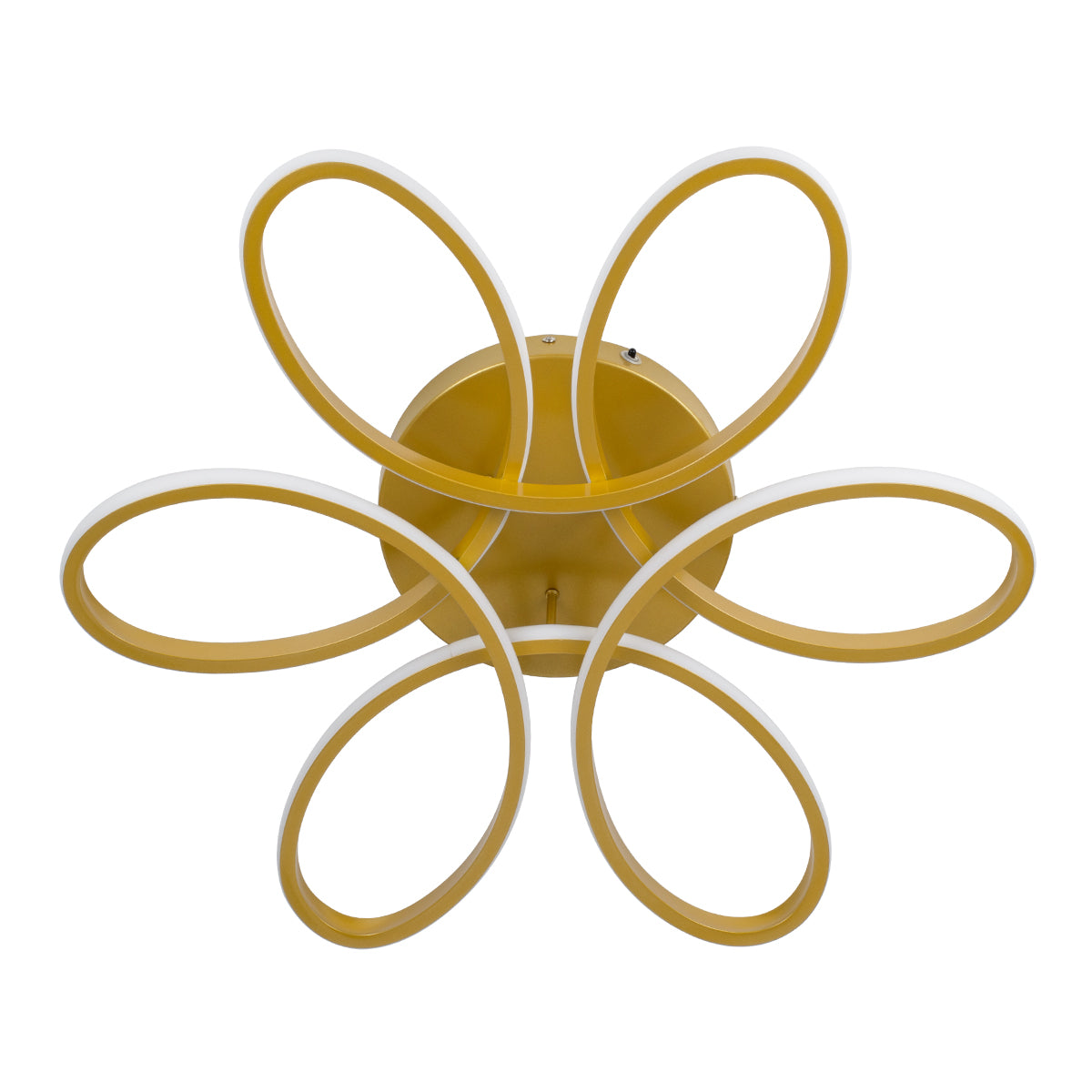 MARGARET 61403 Μοντέρνο Φωτιστικό Οροφής LED 54W 6210lm 360° AC 220-240V IP20 Ρυθμιζόμενο Λευκό CCT με Χειριστήριο από 2700K έως 6000K Dimmable - Lumileds SMD Chip - Χρυσό Βούρτσας - Μ57 x Π57 x Υ12