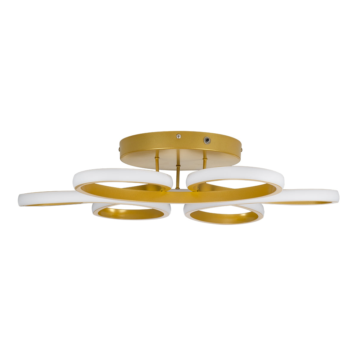 MARGARET 61403 Μοντέρνο Φωτιστικό Οροφής LED 54W 6210lm 360° AC 220-240V IP20 Ρυθμιζόμενο Λευκό CCT με Χειριστήριο από 2700K έως 6000K Dimmable - Lumileds SMD Chip - Χρυσό Βούρτσας - Μ57 x Π57 x Υ12