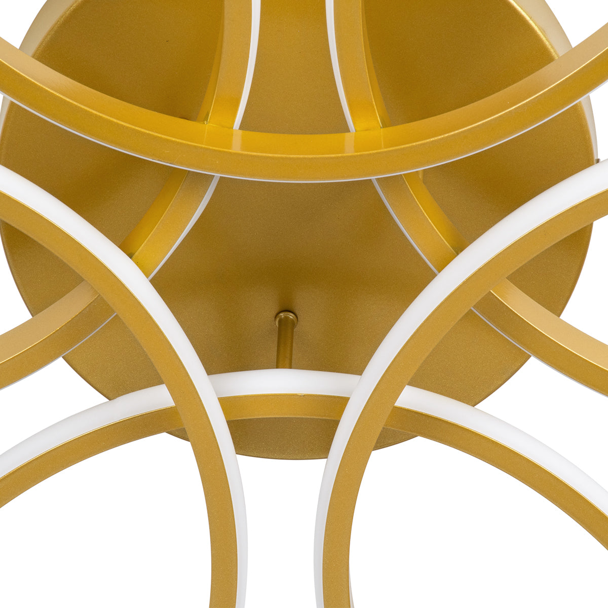 MARGARET 61403 Μοντέρνο Φωτιστικό Οροφής LED 54W 6210lm 360° AC 220-240V IP20 Ρυθμιζόμενο Λευκό CCT με Χειριστήριο από 2700K έως 6000K Dimmable - Lumileds SMD Chip - Χρυσό Βούρτσας - Μ57 x Π57 x Υ12