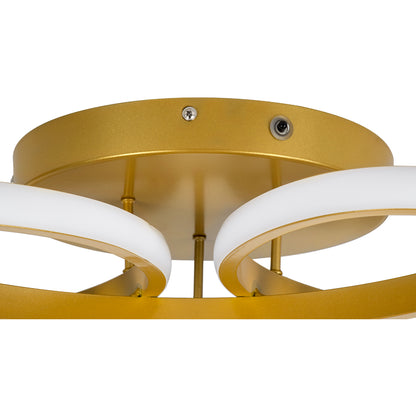 MARGARET 61403 Μοντέρνο Φωτιστικό Οροφής LED 54W 6210lm 360° AC 220-240V IP20 Ρυθμιζόμενο Λευκό CCT με Χειριστήριο από 2700K έως 6000K Dimmable - Lumileds SMD Chip - Χρυσό Βούρτσας - Μ57 x Π57 x Υ12