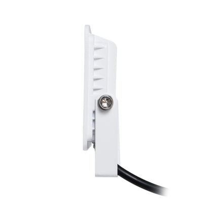 ATLAS 61406 LED Floodlight 10W 1150lm 120° AC 220-240V Waterproof IP67 Warm White 2700K - Lumileds SMD Chip - TÜV Rheinland Certified - Matte White - L10 x W2 x H8