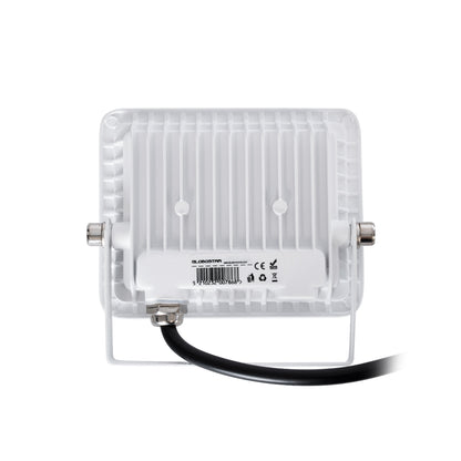 ATLAS 61406 LED Floodlight 10W 1150lm 120° AC 220-240V Waterproof IP67 Warm White 2700K - Lumileds SMD Chip - TÜV Rheinland Certified - Matte White - L10 x W2 x H8