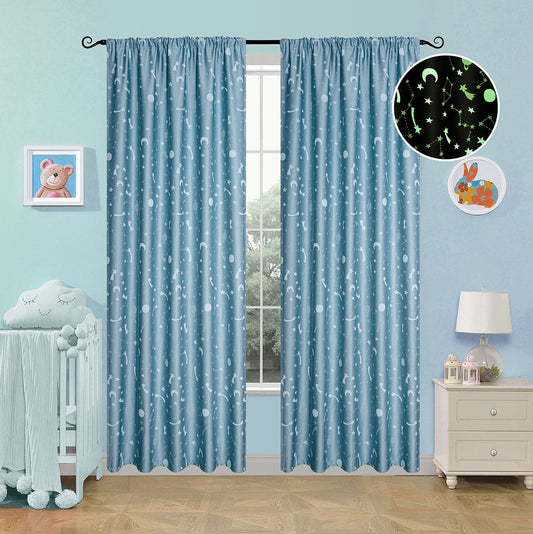 Κουρτίνα Φωσφορίζουσα με Τρέσα Art 6141 140x270εκ Σιέλ