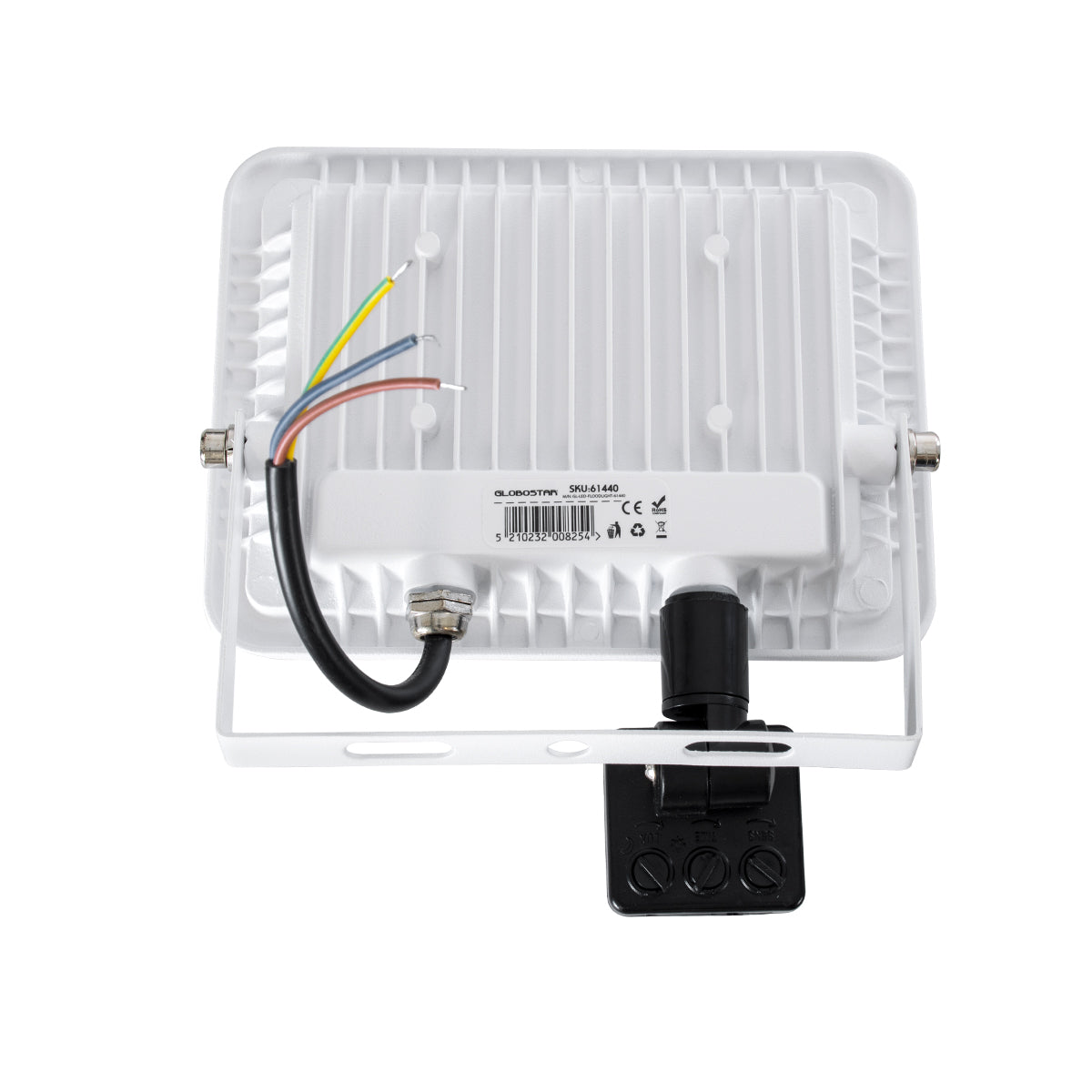 AURORA 61440 Επαγγελματικός Προβολέας LED 30W 3750lm 120° AC 220-240V με Ενσωματωμένο Ρυθμιζόμενο Αισθητήρα Κίνησης PIR - Αδιάβροχος IP67 - Μ16 x Π5 x Υ17.5cm - Λευκό - Ψυχρό Λευκό 6000K - LUMILEDS Chips - TÜV Rheinland Certified