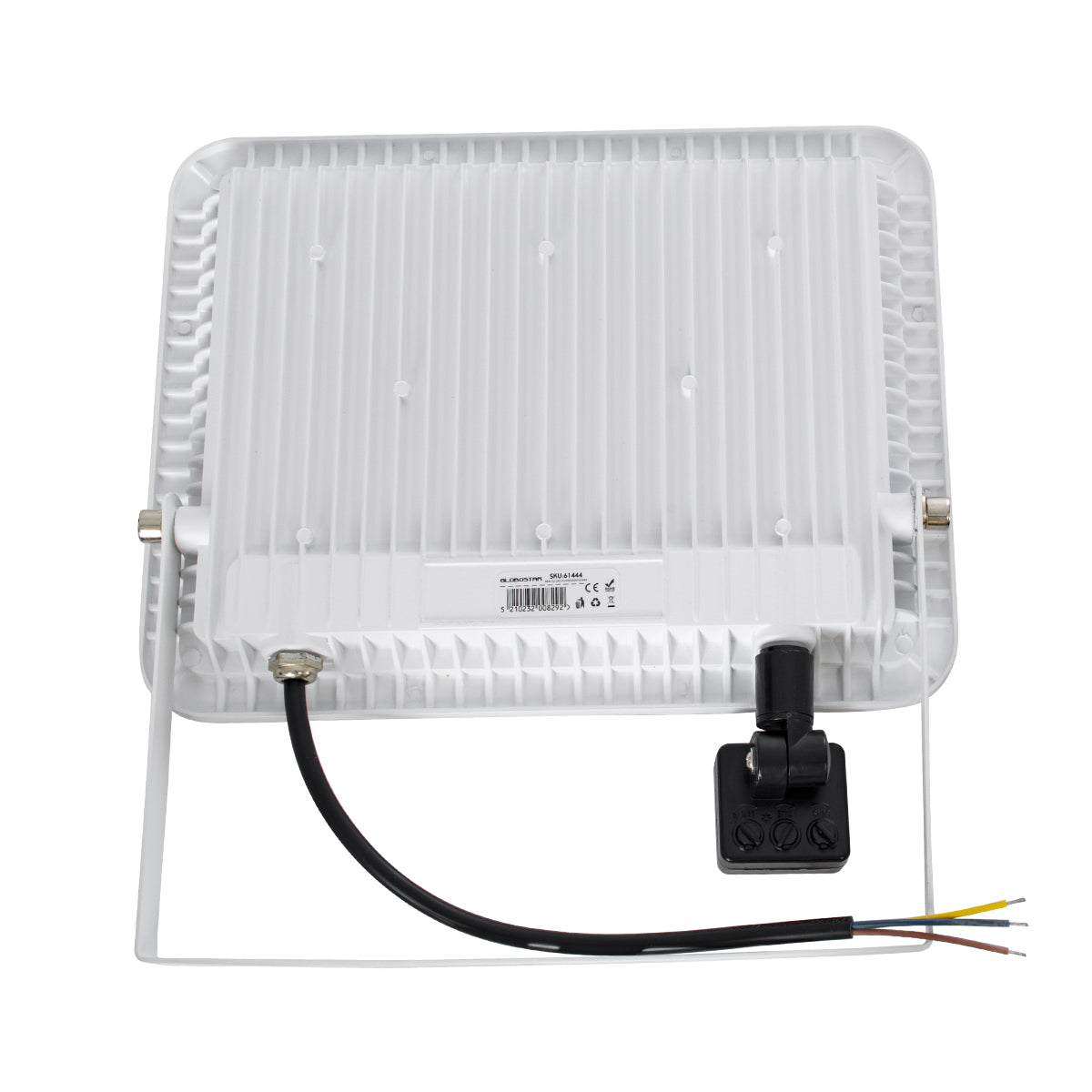 AURORA 61444 Επαγγελματικός Προβολέας LED 100W 12500lm 120° AC 220-240V με Ενσωματωμένο Ρυθμιζόμενο Αισθητήρα Κίνησης PIR - Αδιάβροχος IP67 - Μ25 x Π6.5 x Υ27.5cm - Λευκό - Ψυχρό Λευκό 6000K - LUMILEDS Chips - TÜV Rheinland Certified