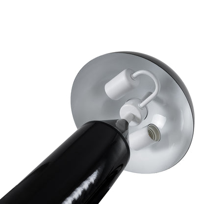 URANUS-S 61449 Μοντέρνο Επιτραπέζιο Φωτιστικό Πορτατίφ Δίφωτο 2 x E27 AC220-240V IP20 - Φ25 x Υ39cm - Μαύρο Μεταλλικό Καμπάνα με Διακόπτη On/Off