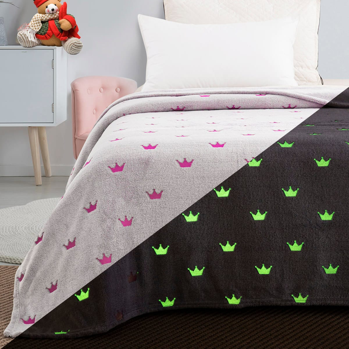 Κουβέρτα Μονή Φωσφορίζουσα Flash Art 6144 160x220εκ Γκρι