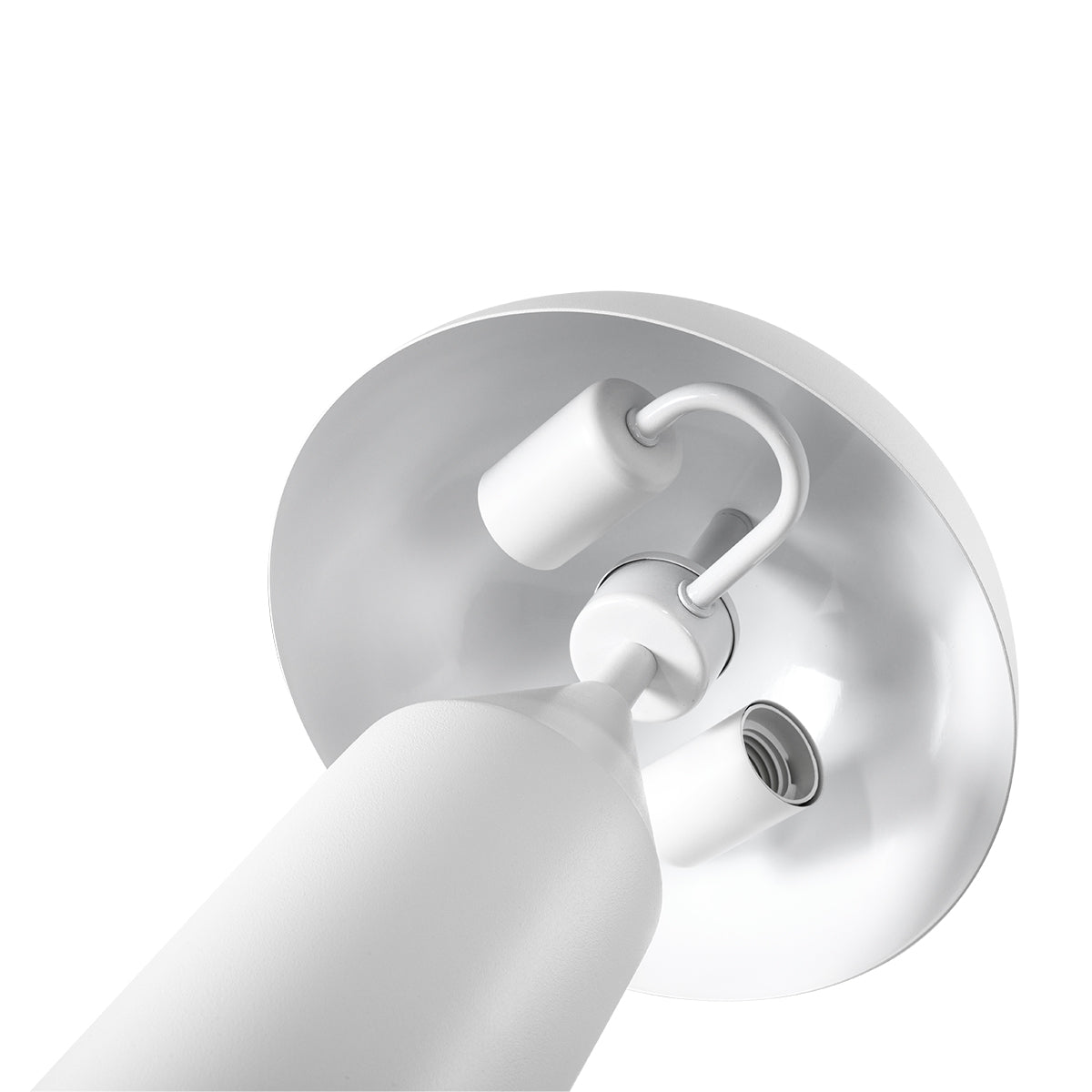 URANUS-S 61450 Μοντέρνο Επιτραπέζιο Φωτιστικό Πορτατίφ Δίφωτο 2 x E27 AC220-240V IP20 - Φ25 x Υ39cm - Λευκό Μεταλλικό Καμπάνα με Διακόπτη On/Off