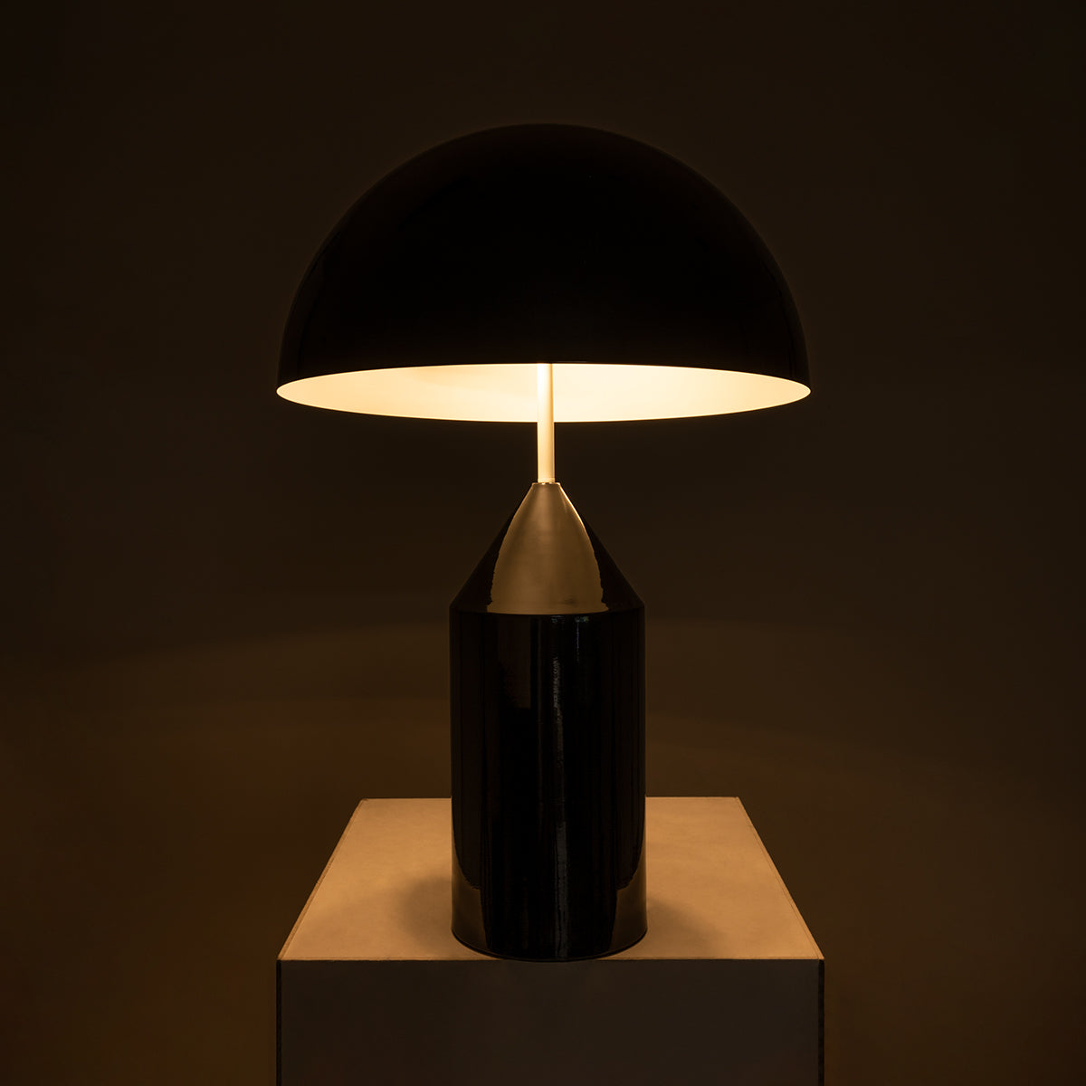 URANUS-L 61457 Μοντέρνο Επιτραπέζιο Φωτιστικό Πορτατίφ Δίφωτο 2 x E27 AC220-240V IP20 - Φ50 x Υ77cm - Μαύρο Μεταλλικό Καμπάνα με Διακόπτη On/Off