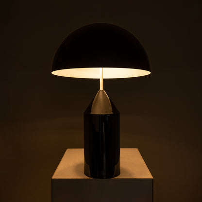 URANUS-L 61457 Μοντέρνο Επιτραπέζιο Φωτιστικό Πορτατίφ Δίφωτο 2 x E27 AC220-240V IP20 - Φ50 x Υ77cm - Μαύρο Μεταλλικό Καμπάνα με Διακόπτη On/Off