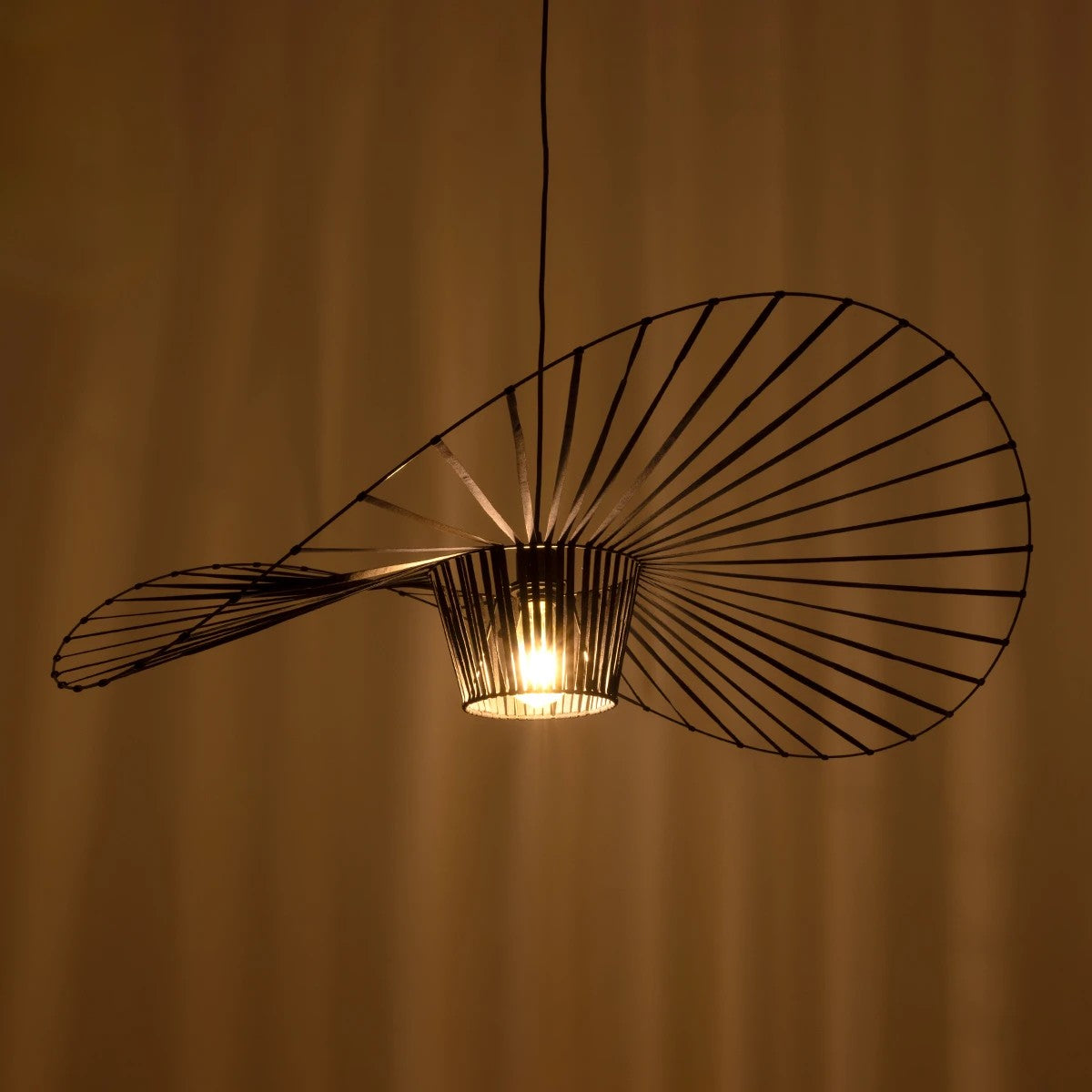 LUMINOVA 61467 Μοντέρνο Κρεμαστό Φωτιστικό Πλέγμα Μονόφωτο 1 x E27 IP20 Μαύρο Σχοινί με Μαύρο Σύρμα - Μ100 x Π100 x Υ30cm