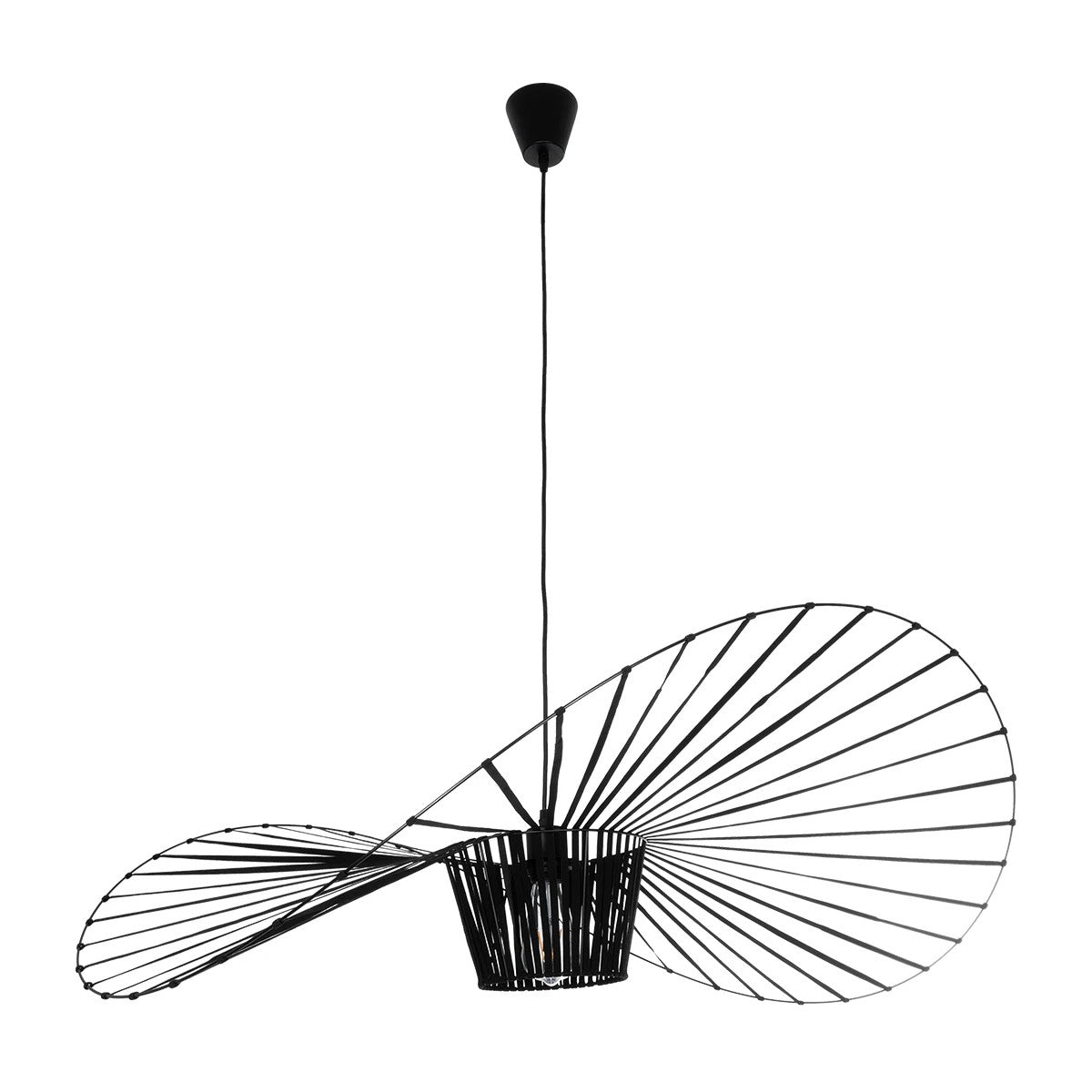 LUMINOVA 61467 Μοντέρνο Κρεμαστό Φωτιστικό Πλέγμα Μονόφωτο 1 x E27 IP20 Μαύρο Σχοινί με Μαύρο Σύρμα - Μ100 x Π100 x Υ30cm