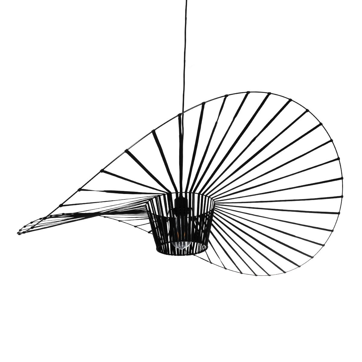 LUMINOVA 61467 Μοντέρνο Κρεμαστό Φωτιστικό Πλέγμα Μονόφωτο 1 x E27 IP20 Μαύρο Σχοινί με Μαύρο Σύρμα - Μ100 x Π100 x Υ30cm