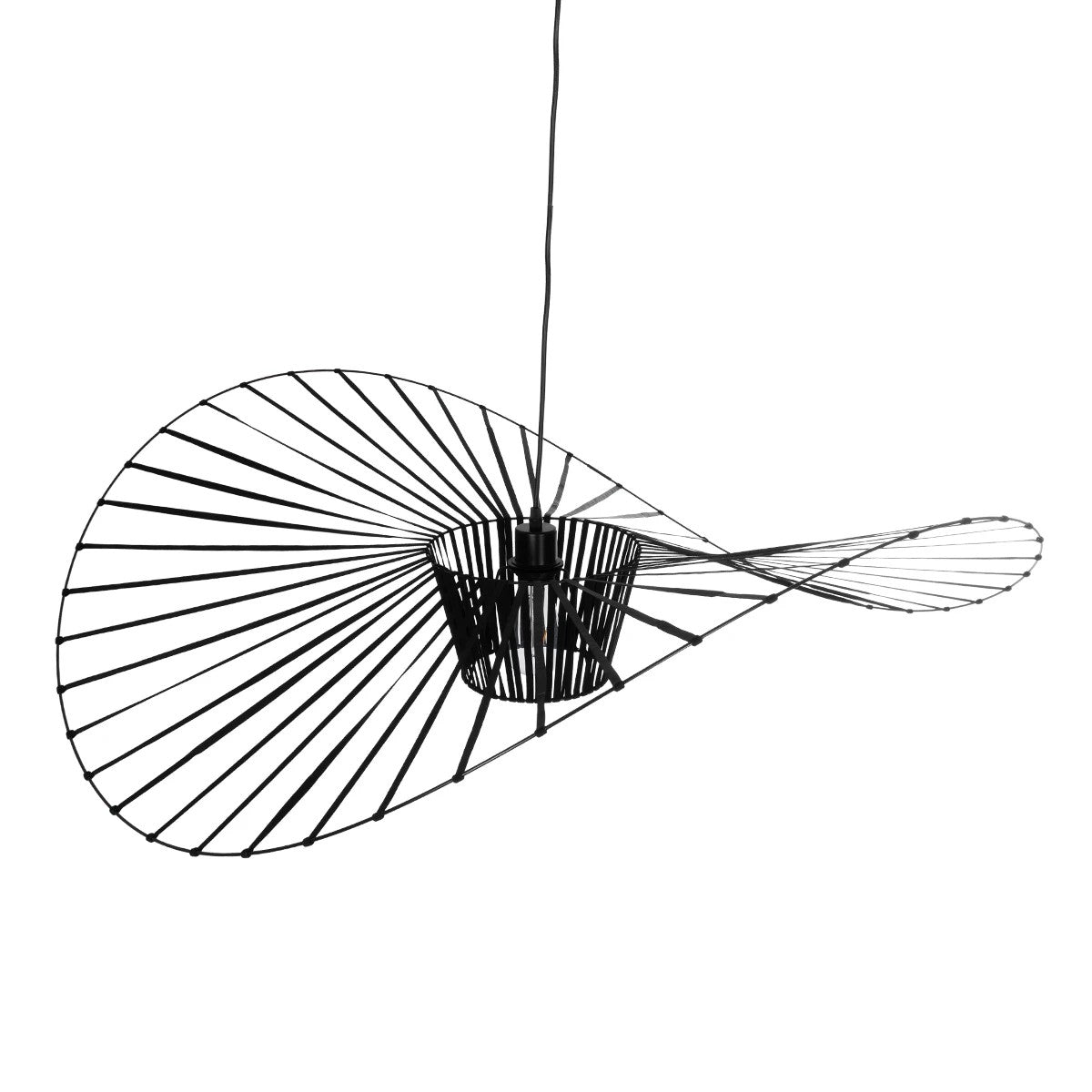 LUMINOVA 61467 Μοντέρνο Κρεμαστό Φωτιστικό Πλέγμα Μονόφωτο 1 x E27 IP20 Μαύρο Σχοινί με Μαύρο Σύρμα - Μ100 x Π100 x Υ30cm