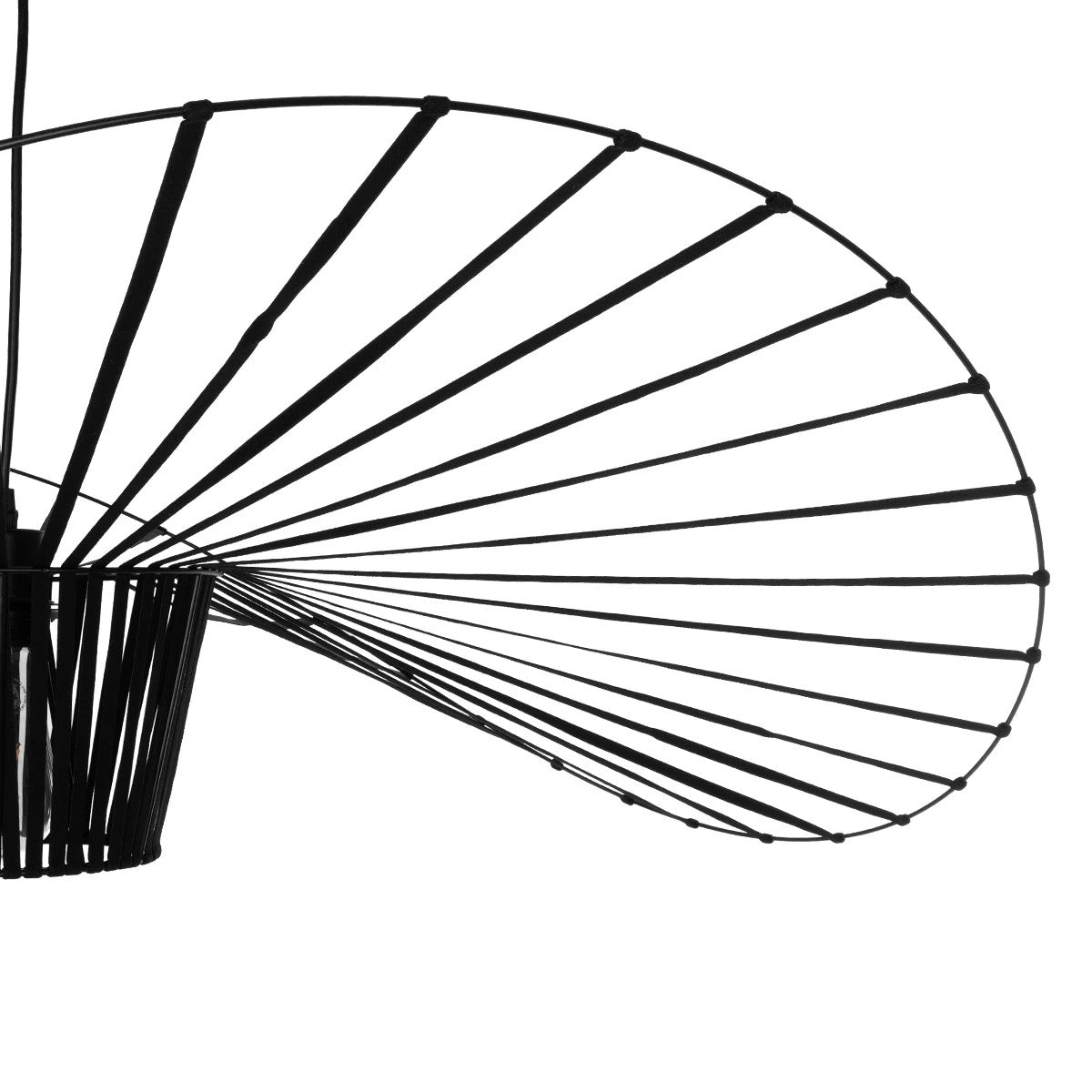 LUMINOVA 61467 Μοντέρνο Κρεμαστό Φωτιστικό Πλέγμα Μονόφωτο 1 x E27 IP20 Μαύρο Σχοινί με Μαύρο Σύρμα - Μ100 x Π100 x Υ30cm