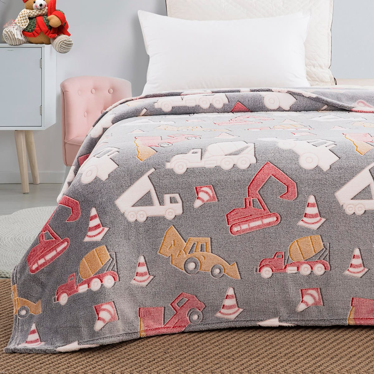 Κουβέρτα Μονή Φωσφορίζουσα Flash Art 6147 160x220εκ Γκρι