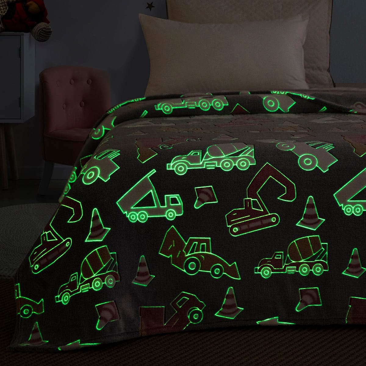 Κουβέρτα Μονή Φωσφορίζουσα Flash Art 6147 160x220εκ Γκρι