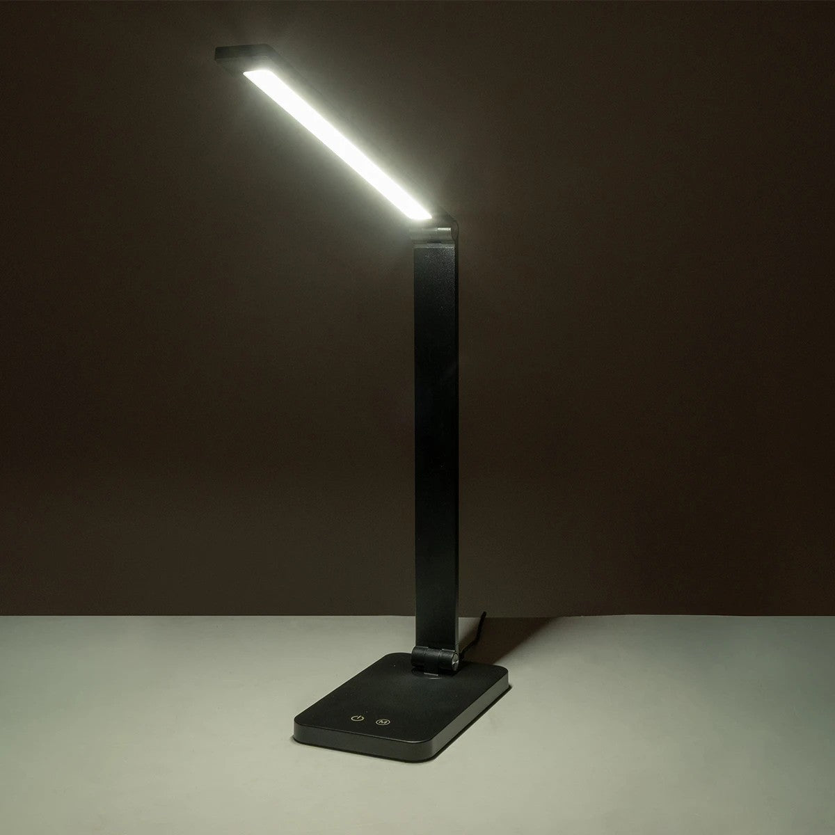 TEBLA 60481 Μοντέρνο Επιτραπέζιο Φωτιστικό Γραφείου LED 5W 500lm 120° AC 220-240V IP20 Ρυθμιζόμενο Λευκό CCT με Αφή 2700K/4500K/6000K Dimmable - Bridgelux SMD Chip - Μαύρο - Μ11 x Π31 x Υ52