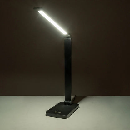 TEBLA 60481 Μοντέρνο Επιτραπέζιο Φωτιστικό Γραφείου LED 5W 500lm 120° AC 220-240V IP20 Ρυθμιζόμενο Λευκό CCT με Αφή 2700K/4500K/6000K Dimmable - Bridgelux SMD Chip - Μαύρο - Μ11 x Π31 x Υ52