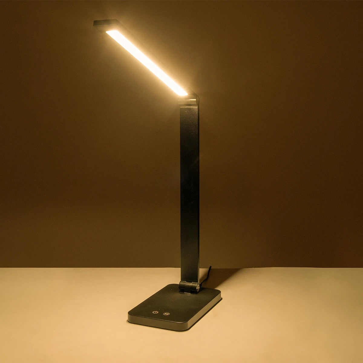 TEBLA 60481 Μοντέρνο Επιτραπέζιο Φωτιστικό Γραφείου LED 5W 500lm 120° AC 220-240V IP20 Ρυθμιζόμενο Λευκό CCT με Αφή 2700K/4500K/6000K Dimmable - Bridgelux SMD Chip - Μαύρο - Μ11 x Π31 x Υ52