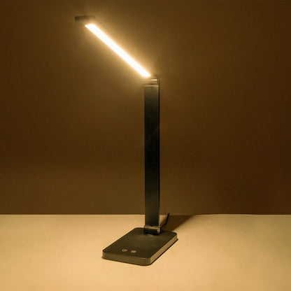 TEBLA 60481 Μοντέρνο Επιτραπέζιο Φωτιστικό Γραφείου LED 5W 500lm 120° AC 220-240V IP20 Ρυθμιζόμενο Λευκό CCT με Αφή 2700K/4500K/6000K Dimmable - Bridgelux SMD Chip - Μαύρο - Μ11 x Π31 x Υ52