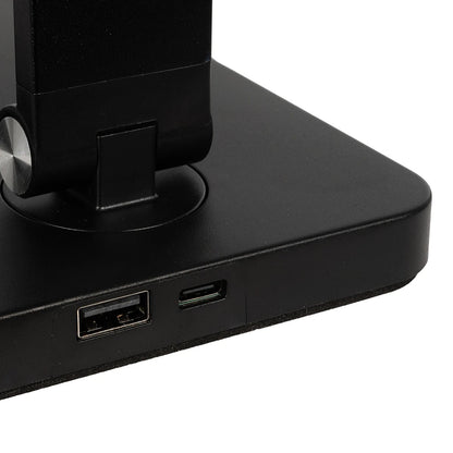 TEBLA 60481 Μοντέρνο Επιτραπέζιο Φωτιστικό Γραφείου LED 5W 500lm 120° AC 220-240V IP20 Ρυθμιζόμενο Λευκό CCT με Αφή 2700K/4500K/6000K Dimmable - Bridgelux SMD Chip - Μαύρο - Μ11 x Π31 x Υ52