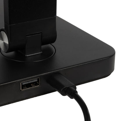 TEBLA 60481 Μοντέρνο Επιτραπέζιο Φωτιστικό Γραφείου LED 5W 500lm 120° AC 220-240V IP20 Ρυθμιζόμενο Λευκό CCT με Αφή 2700K/4500K/6000K Dimmable - Bridgelux SMD Chip - Μαύρο - Μ11 x Π31 x Υ52