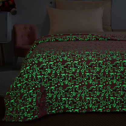 Κουβέρτα Μονή Φωσφορίζουσα Flash Art 6148 160x220εκ Ροζ