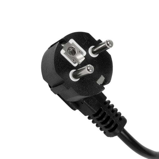 PLUGA 61498 Καλώδιο Τροφοδοσίας C13 με Πλάγια Πρίζα Schuko 250V 10A max 1.5m - 3*0.75mm2 - Μαύρο - Μ150 x Π3.6 x Υ3.6