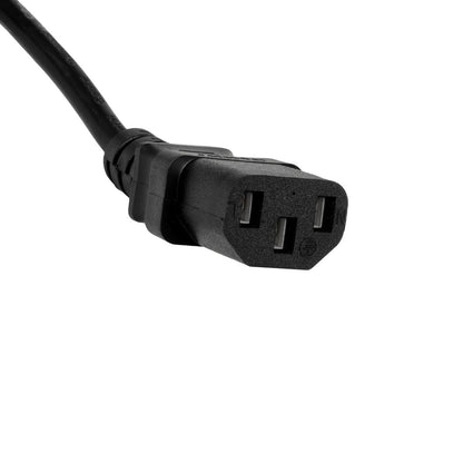 PLUGA 61498 Καλώδιο Τροφοδοσίας C13 με Πλάγια Πρίζα Schuko 250V 10A max 1.5m - 3*0.75mm2 - Μαύρο - Μ150 x Π3.6 x Υ3.6