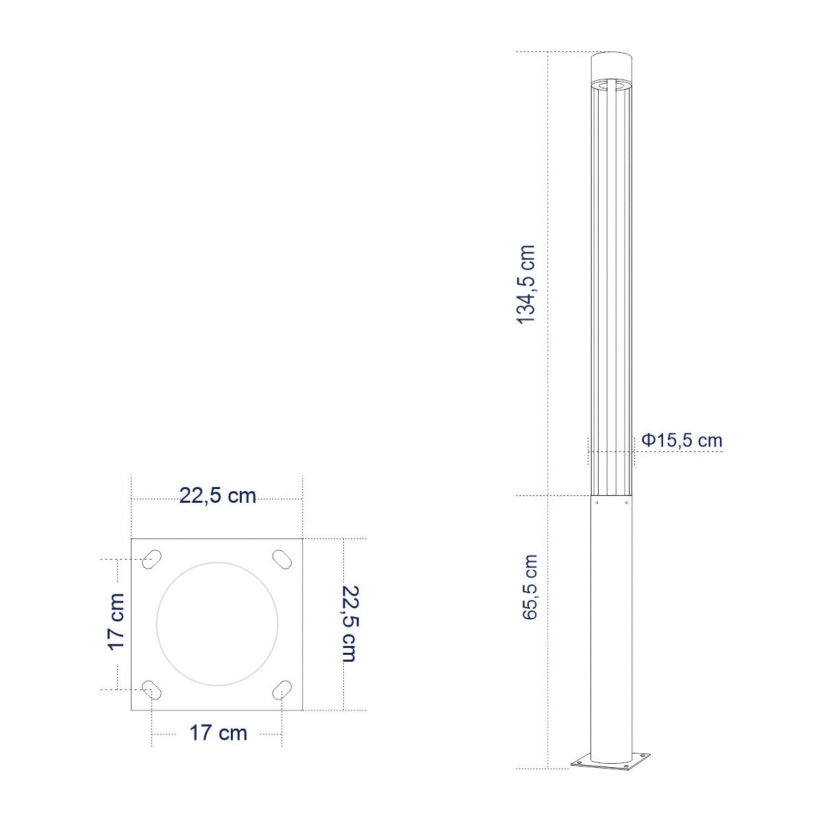 CANCUN 61509 Urban Light Φωτιστικό Πάρκου - Πλατείας - Κήπου Ύψους 2 μέτρων LED 40W 5440lm 60° AC100-240VAC IP67 IK09 - D15.5 x H200cm - Anthracite Grey - Φυσικό Λευκό 4000K - LUMILEDS - MEAN WELL DRIVER