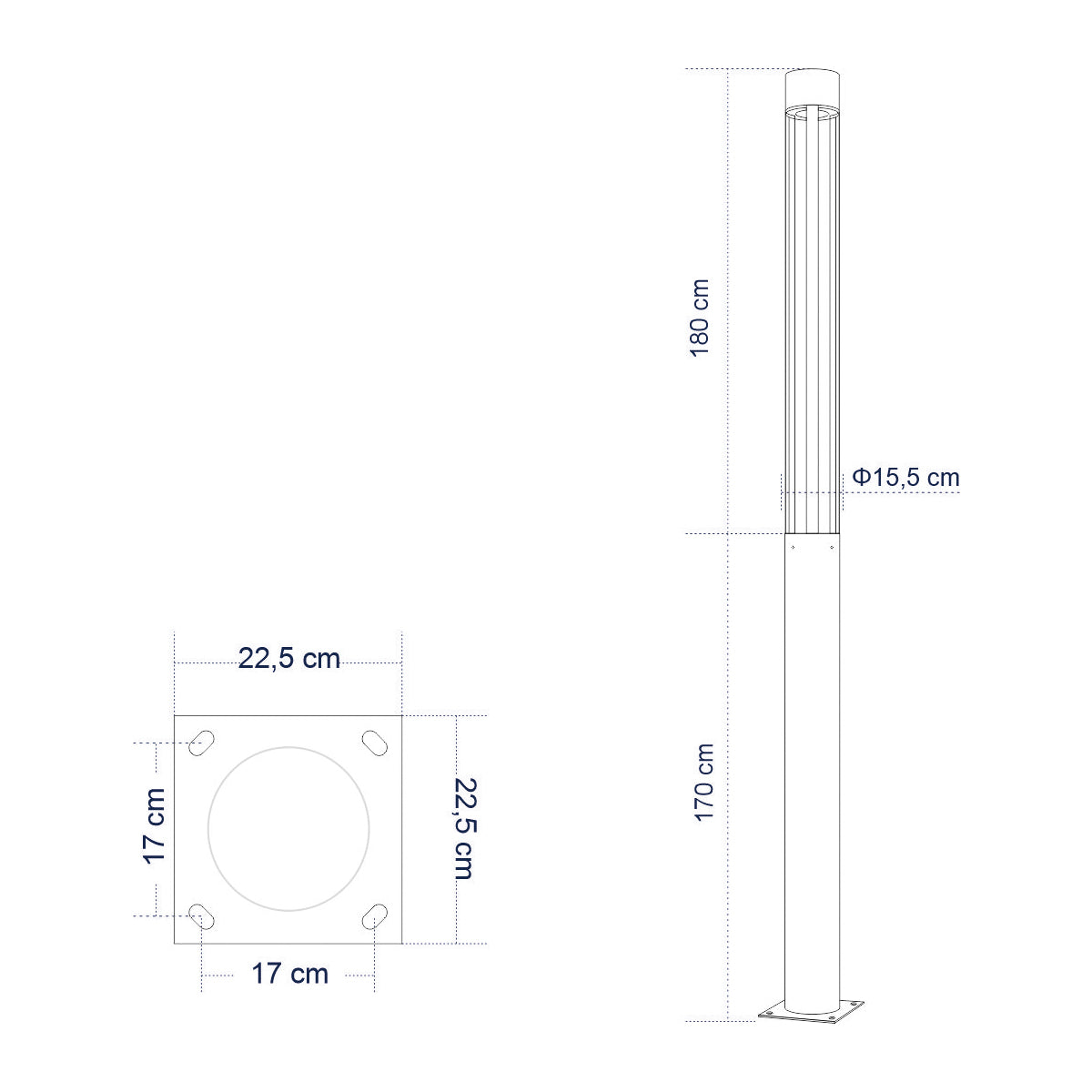 CANCUN 61510 Urban Light Φωτιστικό Πάρκου - Πλατείας - Κήπου Ύψους 3.5 μέτρων LED 40W 5440lm 60° AC100-240VAC IP67 IK09 - D15.5 x H350cm - Anthracite Grey - Φυσικό Λευκό 4000K - LUMILEDS - MEAN WELL DRIVER