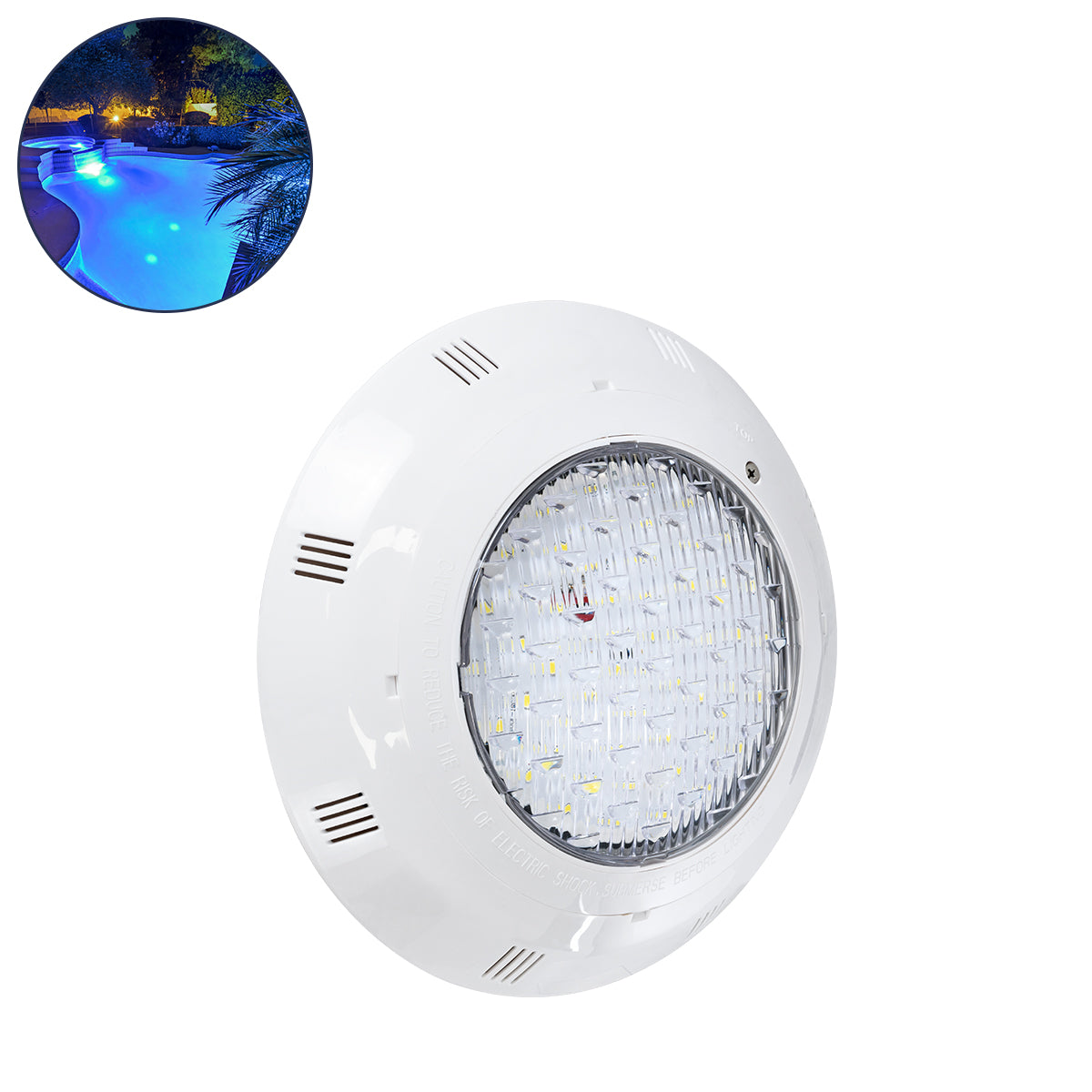 POOLΕΤΙ 61539 PRO Φωτιστικό Πισίνας LED 25W 2000lm 120° AC/DC 12V Αδιάβροχο IP68 IK06 Tempered Glass Φ30 x Υ6.5cm Φυσικό Λευκό 4500K - Bridgelux Chip - 2 Meter VDE Certified Cable