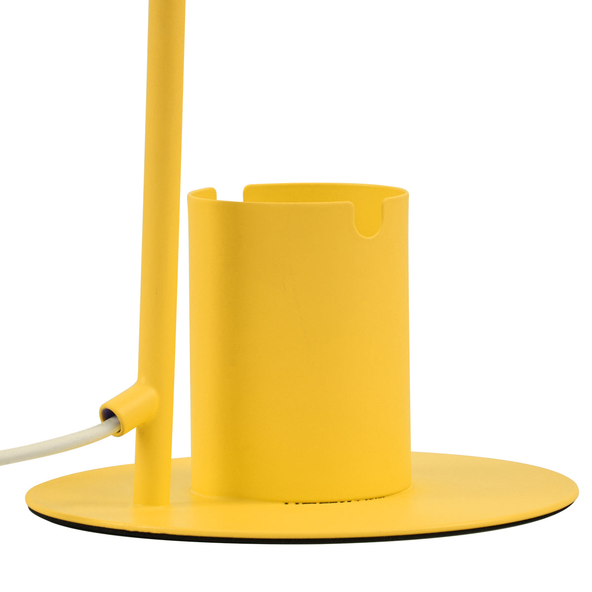 PENCASE 61567 Μοντέρνο Επιτραπέζιο Φωτιστικό Γραφείου - Πορτατίφ - Μονόφωτο 1 x E27 Κίτρινο Μεταλλικό Καμπάνα με Διακόπτη On/Off - Μολυβοθήκη & Βάση Τηλεφώνου - L12 x W15 x H38cm