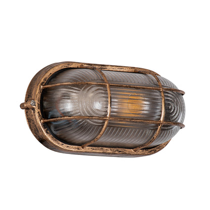 BOATLIGHT 61584 Vintage Φωτιστικό Καραβοχελώνα Τοίχου - Απλίκα με Ντουί 1 x E27 AC 220-240V Αδιάβροχο IP65 - Μπρονζέ Εφέ Σκουριάς Ματ - Μ21 x Π10.4 x Υ9