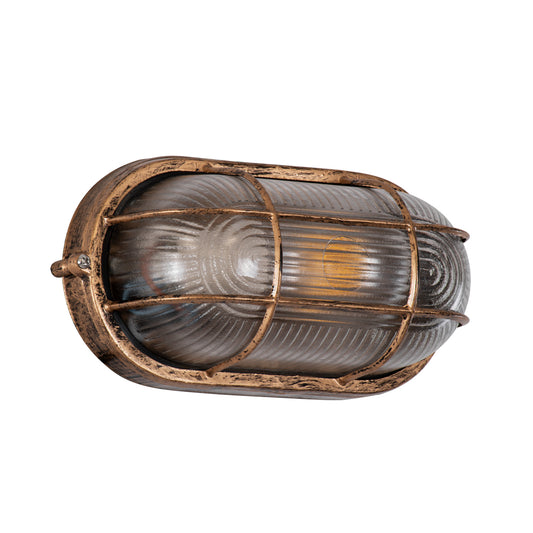 BOATLIGHT 61584 Vintage Φωτιστικό Καραβοχελώνα Τοίχου - Απλίκα με Ντουί 1 x E27 AC 220-240V Αδιάβροχο IP65 - Μπρονζέ Εφέ Σκουριάς Ματ - Μ21 x Π10.4 x Υ9