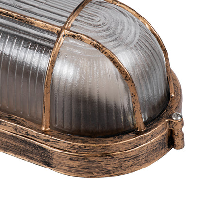BOATLIGHT 61584 Vintage Φωτιστικό Καραβοχελώνα Τοίχου - Απλίκα με Ντουί 1 x E27 AC 220-240V Αδιάβροχο IP65 - Μπρονζέ Εφέ Σκουριάς Ματ - Μ21 x Π10.4 x Υ9
