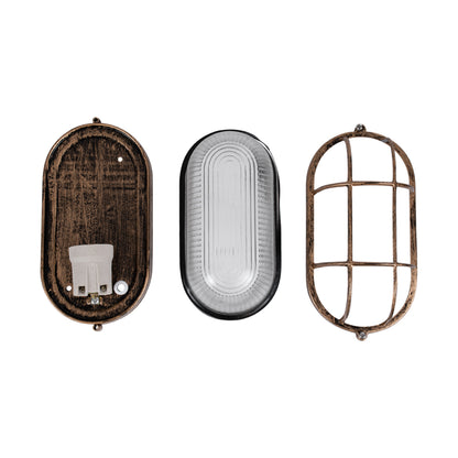 BOATLIGHT 61584 Vintage Φωτιστικό Καραβοχελώνα Τοίχου - Απλίκα με Ντουί 1 x E27 AC 220-240V Αδιάβροχο IP65 - Μπρονζέ Εφέ Σκουριάς Ματ - Μ21 x Π10.4 x Υ9