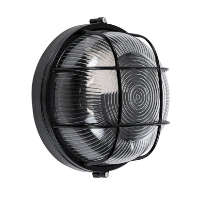 BOATLIGHT 61586 Vintage Φωτιστικό Καραβοχελώνα Τοίχου & Οροφής με Ντουί 1 x E27 AC 220-240V Αδιάβροχο IP65 - Μαύρο Ματ - Μ17.5 x Π17.5 x Υ9
