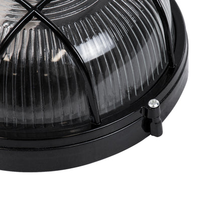 BOATLIGHT 61586 Vintage Φωτιστικό Καραβοχελώνα Τοίχου & Οροφής με Ντουί 1 x E27 AC 220-240V Αδιάβροχο IP65 - Μαύρο Ματ - Μ17.5 x Π17.5 x Υ9