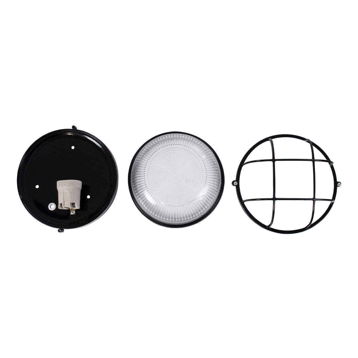 BOATLIGHT 61586 Vintage Φωτιστικό Καραβοχελώνα Τοίχου & Οροφής με Ντουί 1 x E27 AC 220-240V Αδιάβροχο IP65 - Μαύρο Ματ - Μ17.5 x Π17.5 x Υ9