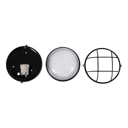 BOATLIGHT 61586 Vintage Φωτιστικό Καραβοχελώνα Τοίχου & Οροφής με Ντουί 1 x E27 AC 220-240V Αδιάβροχο IP65 - Μαύρο Ματ - Μ17.5 x Π17.5 x Υ9