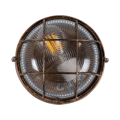 BOATLIGHT 61587 Vintage Φωτιστικό Καραβοχελώνα Τοίχου & Οροφής με Ντουί 1 x E27 AC 220-240V Αδιάβροχο IP65 - Μπρονζέ Εφέ Σκουριάς Ματ - Μ17.5 x Π17.5 x Υ9