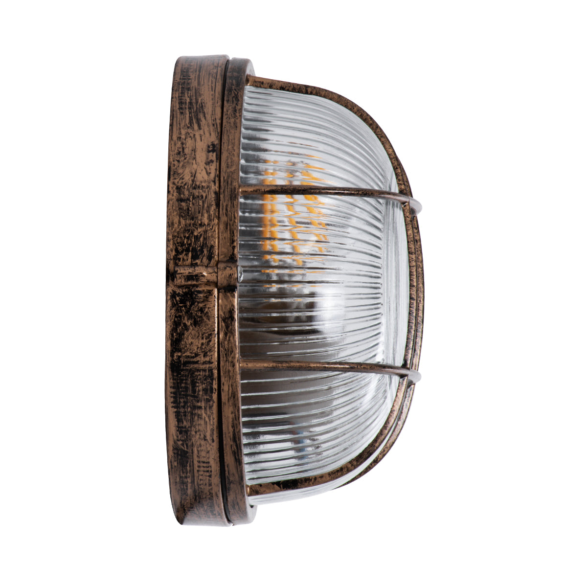 BOATLIGHT 61587 Vintage Φωτιστικό Καραβοχελώνα Τοίχου & Οροφής με Ντουί 1 x E27 AC 220-240V Αδιάβροχο IP65 - Μπρονζέ Εφέ Σκουριάς Ματ - Μ17.5 x Π17.5 x Υ9