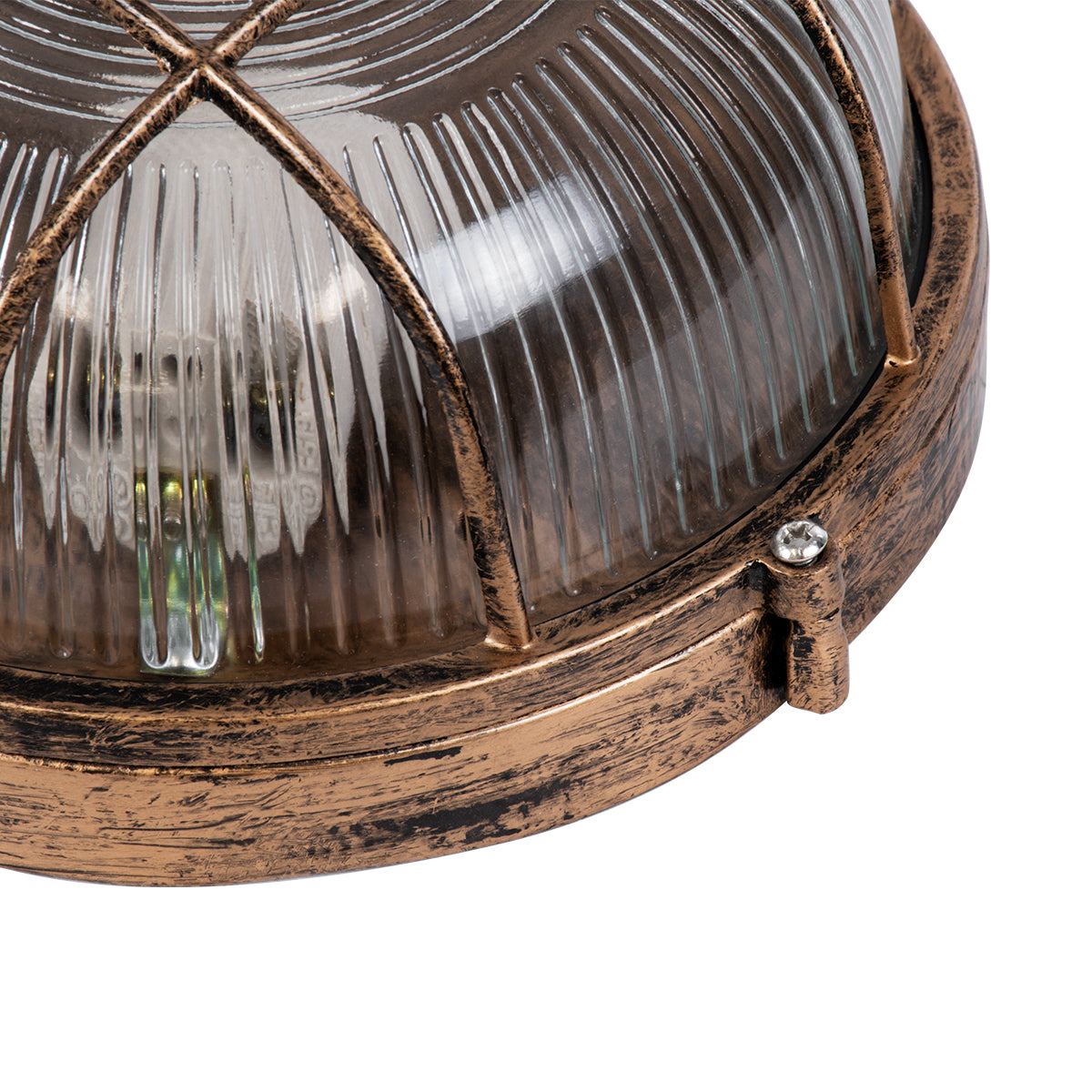 BOATLIGHT 61587 Vintage Φωτιστικό Καραβοχελώνα Τοίχου & Οροφής με Ντουί 1 x E27 AC 220-240V Αδιάβροχο IP65 - Μπρονζέ Εφέ Σκουριάς Ματ - Μ17.5 x Π17.5 x Υ9