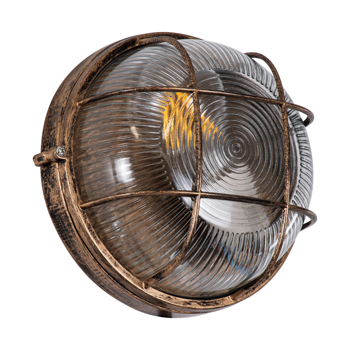 BOATLIGHT 61587 Vintage Φωτιστικό Καραβοχελώνα Τοίχου & Οροφής με Ντουί 1 x E27 AC 220-240V Αδιάβροχο IP65 - Μπρονζέ Εφέ Σκουριάς Ματ - Μ17.5 x Π17.5 x Υ9