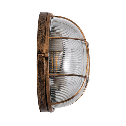 BOATLIGHT 61590 Vintage Φωτιστικό Καραβοχελώνα Τοίχου & Οροφής με Ντουί 2 x E27 AC 220-240V Αδιάβροχο IP65 - Χάλκινο Παλαιωμένο Εφέ Σκουριάς Ματ - Μ24 x Π24 x Υ11