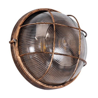 BOATLIGHT 61590 Vintage Φωτιστικό Καραβοχελώνα Τοίχου & Οροφής με Ντουί 2 x E27 AC 220-240V Αδιάβροχο IP65 - Χάλκινο Παλαιωμένο Εφέ Σκουριάς Ματ - Μ24 x Π24 x Υ11