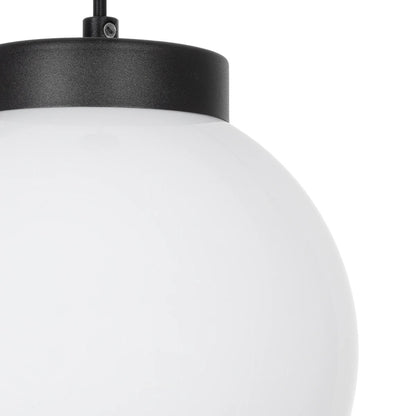 AGROS 61591 Κρεμαστό Φωτιστικό Οροφής Κήπου με Ντουί 1 x E27 AC 220-240V Αδιάβροχο IP65 - Λευκό & Μάυρο - Μ20 x Π20 x Υ22cm