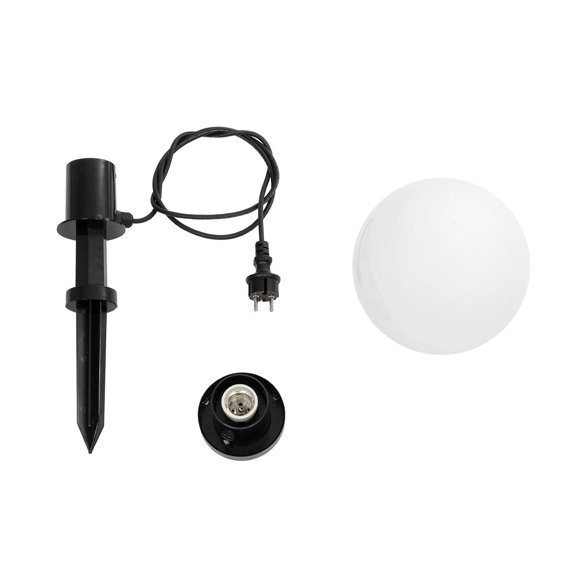 AGROS 61593 Φωτιστικό Κήπου / Καρφωτό με Ντουί 1 x E27 AC 220-240V Αδιάβροχο IP65 - Λευκό & Μάυρο - Μ20 x Π20 x Υ54cm